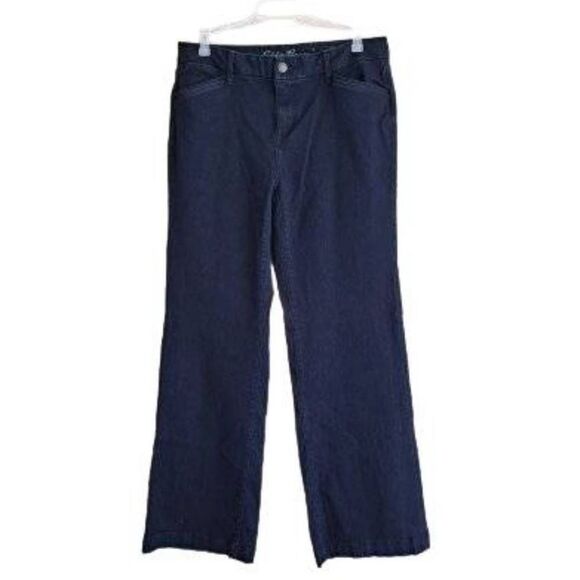 Eddie Bauer Women's Slightly Curvy Slim Straight Denim Pants Blue Size 10 - Picture 1 of 7
